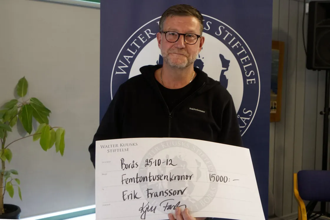 Erik Franssons stipendium togs emot av hans pappa